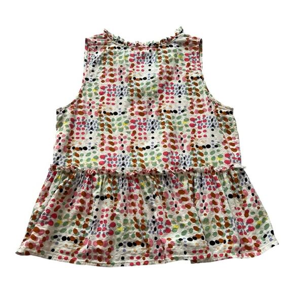 THML Ruffle Peplum Tank Top | M | Multicolor Dot Print | Boho Resort Summer - Picture 6 of 11